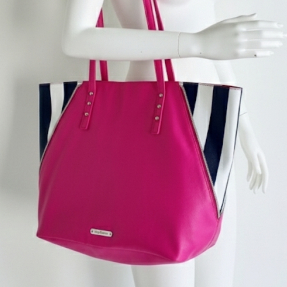 Y2K Juicy Couture Purse Barbie Pink Black White Striped Tote Bag